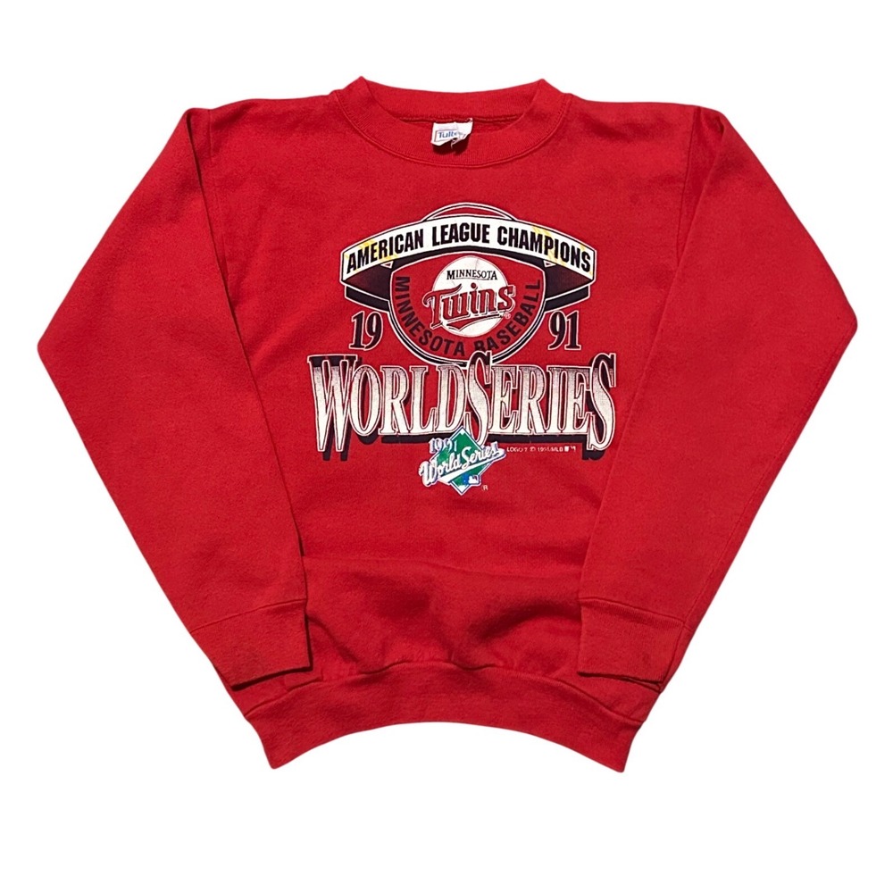 Vintage‎ 1991 Minnesota Twins World Series Champions Tultex Sweatshirt Red